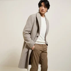 Online Lange mantel met visgraatmotief en reverskraag Mantel & Jack