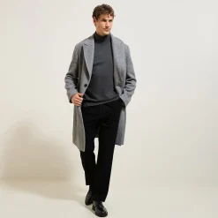 Store Lange mantel met visgraatmotief en reverskraag Mantel & Jack