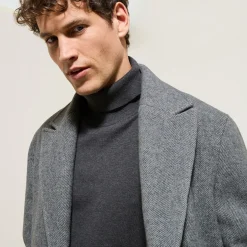 Store Lange mantel met visgraatmotief en reverskraag Mantel & Jack