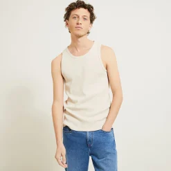 Best Mouwloos hemdje in 2x2 ribboord T-shirt