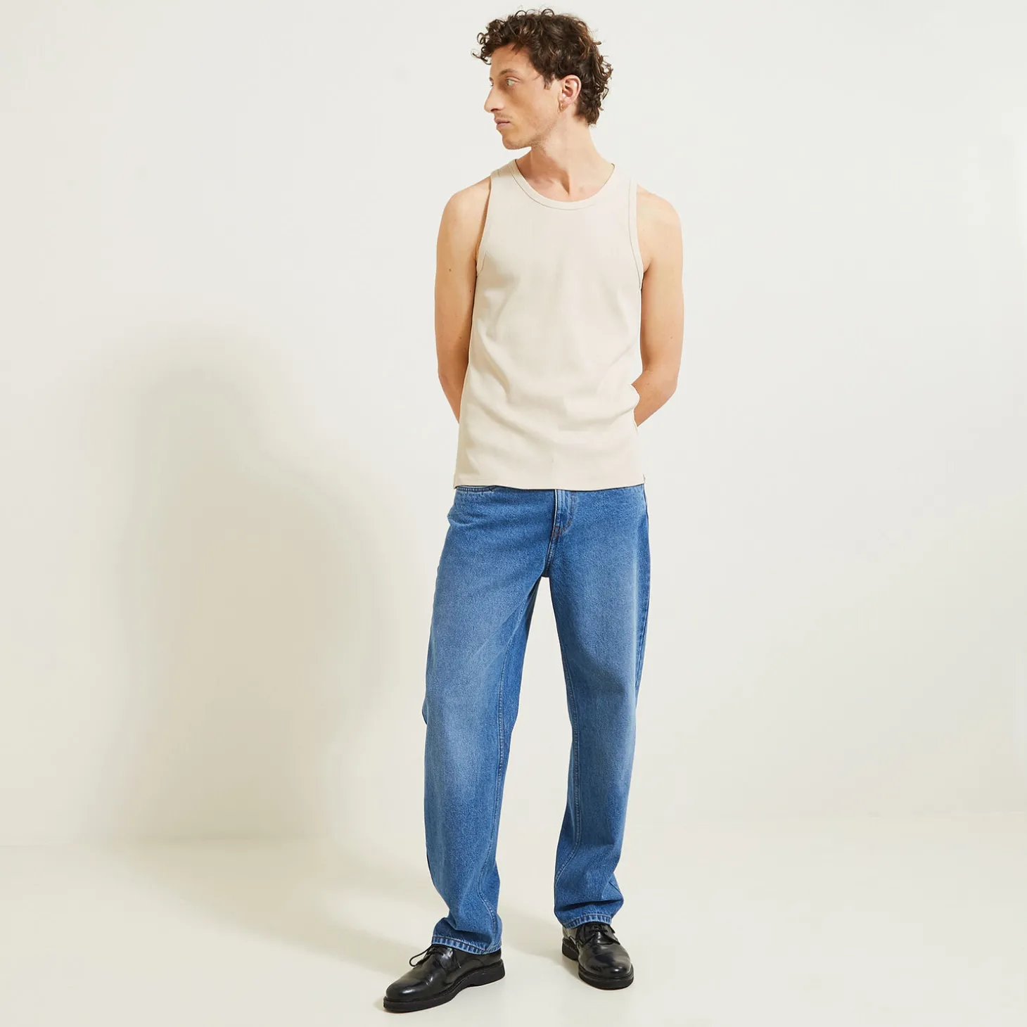 Best Mouwloos hemdje in 2x2 ribboord T-shirt