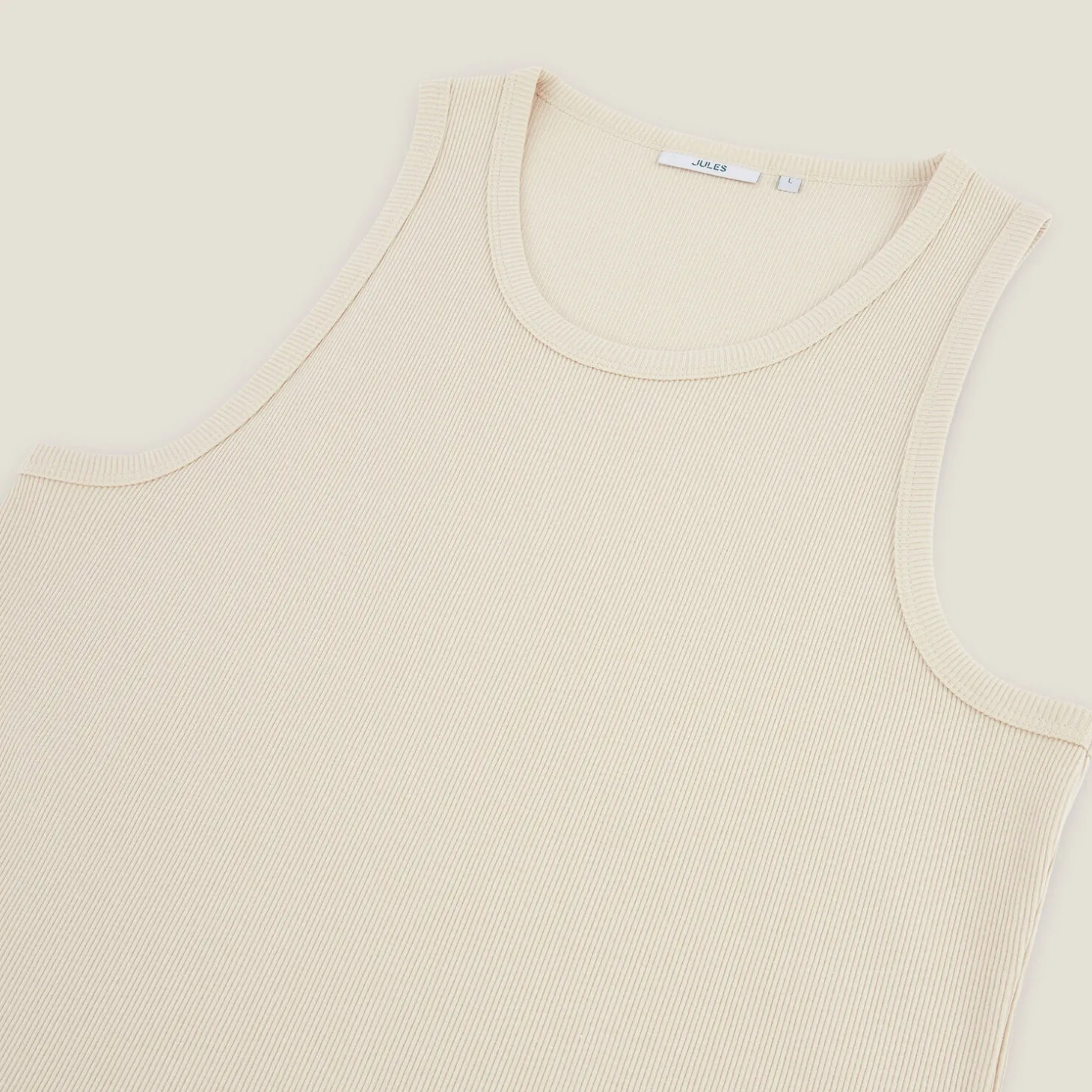 Best Mouwloos hemdje in 2x2 ribboord T-shirt