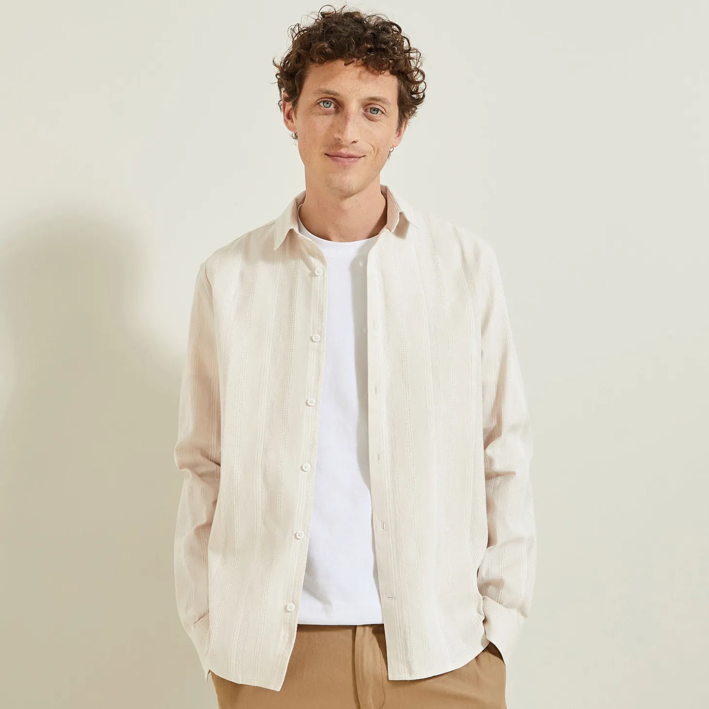 Discount Overhemd van getextureerd katoen Overhemd