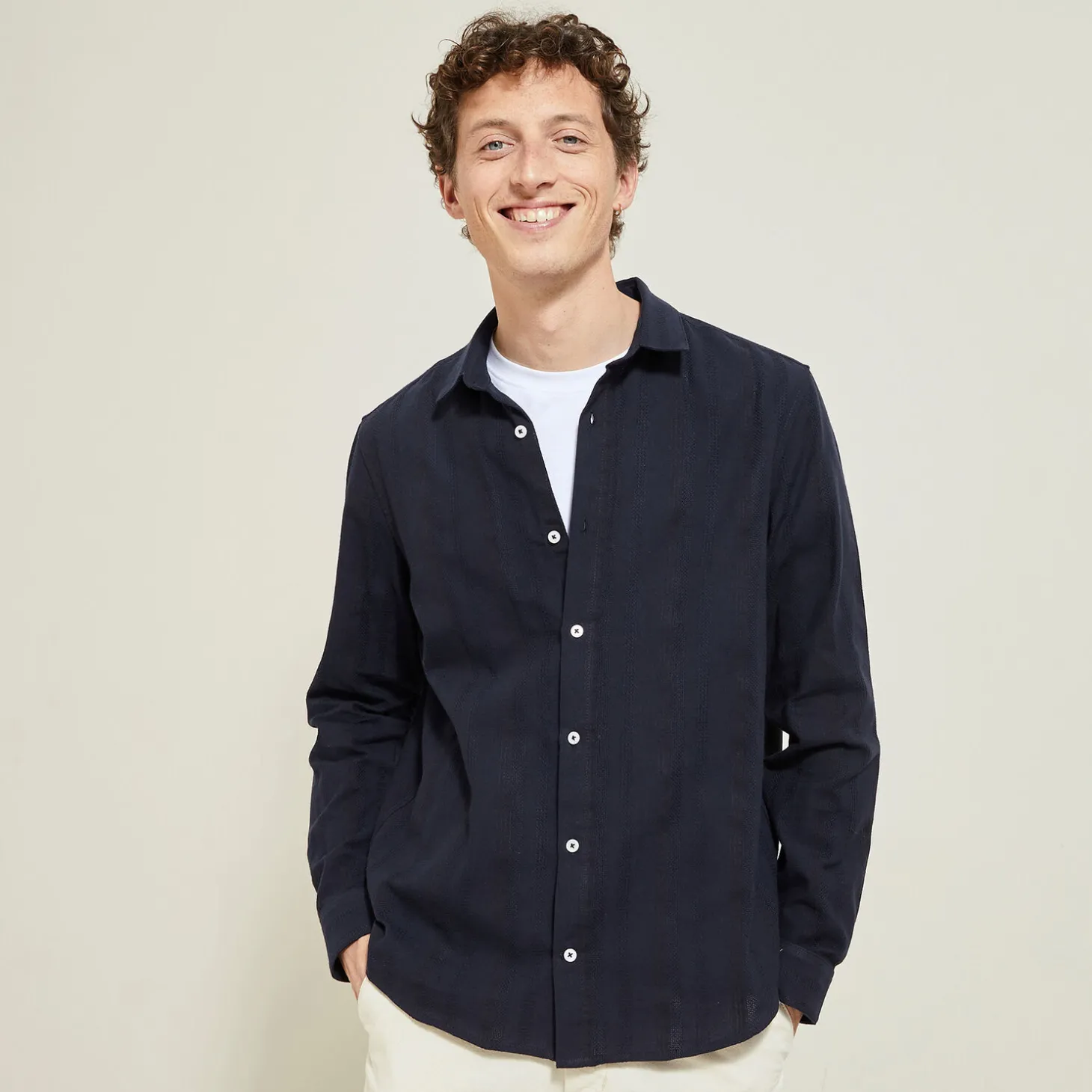 Cheap Overhemd van getextureerd katoen Overhemd