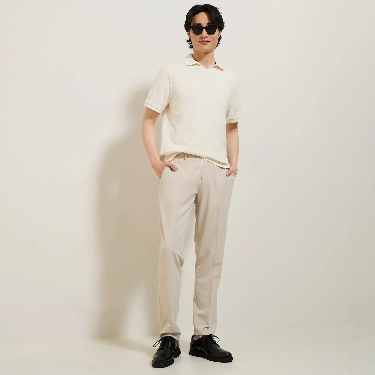 Cheap Polo in textuurstof met korte mouwen en resortkraa Polo