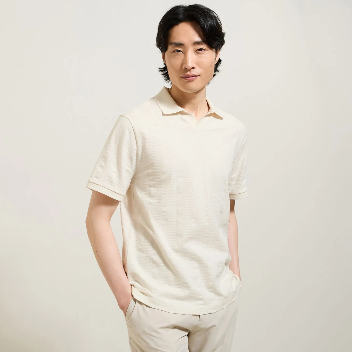 Cheap Polo in textuurstof met korte mouwen en resortkraa Polo