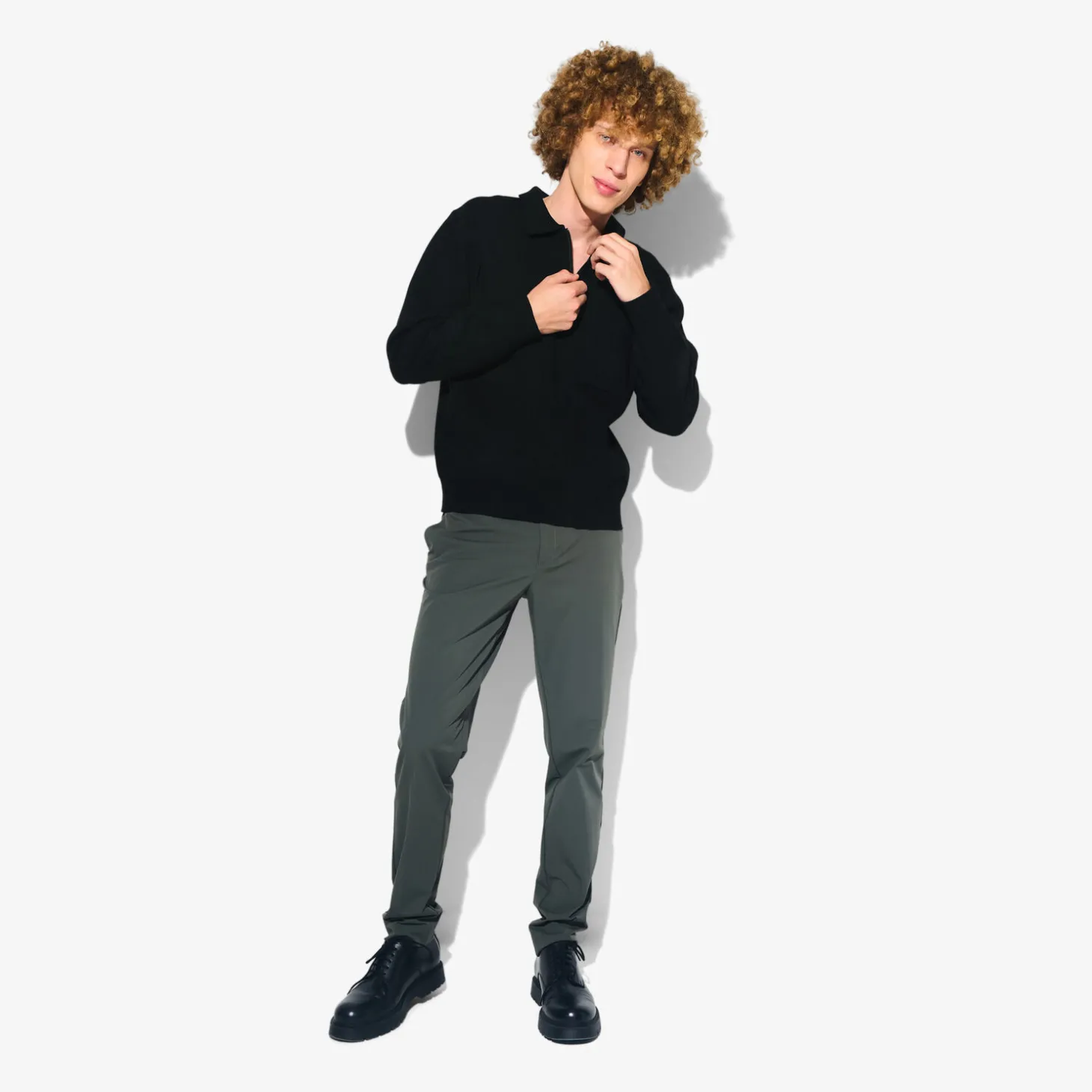 Cheap Polo in tricot met ritskraag assortiment performan Trui