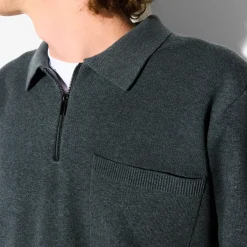 Fashion Polo in tricot met ritskraag assortiment performan Trui