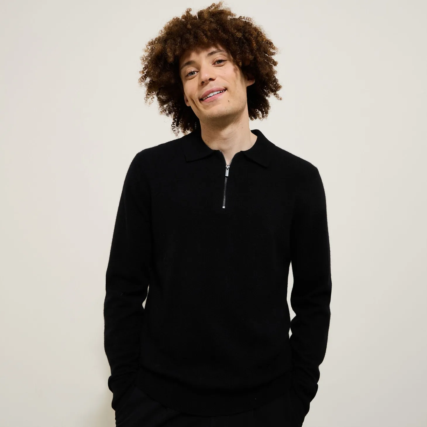 Outlet Polo in tricot met ritskraag Trui