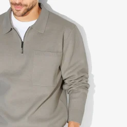 Online Polo in tricot met ritskraag assortiment performan Trui