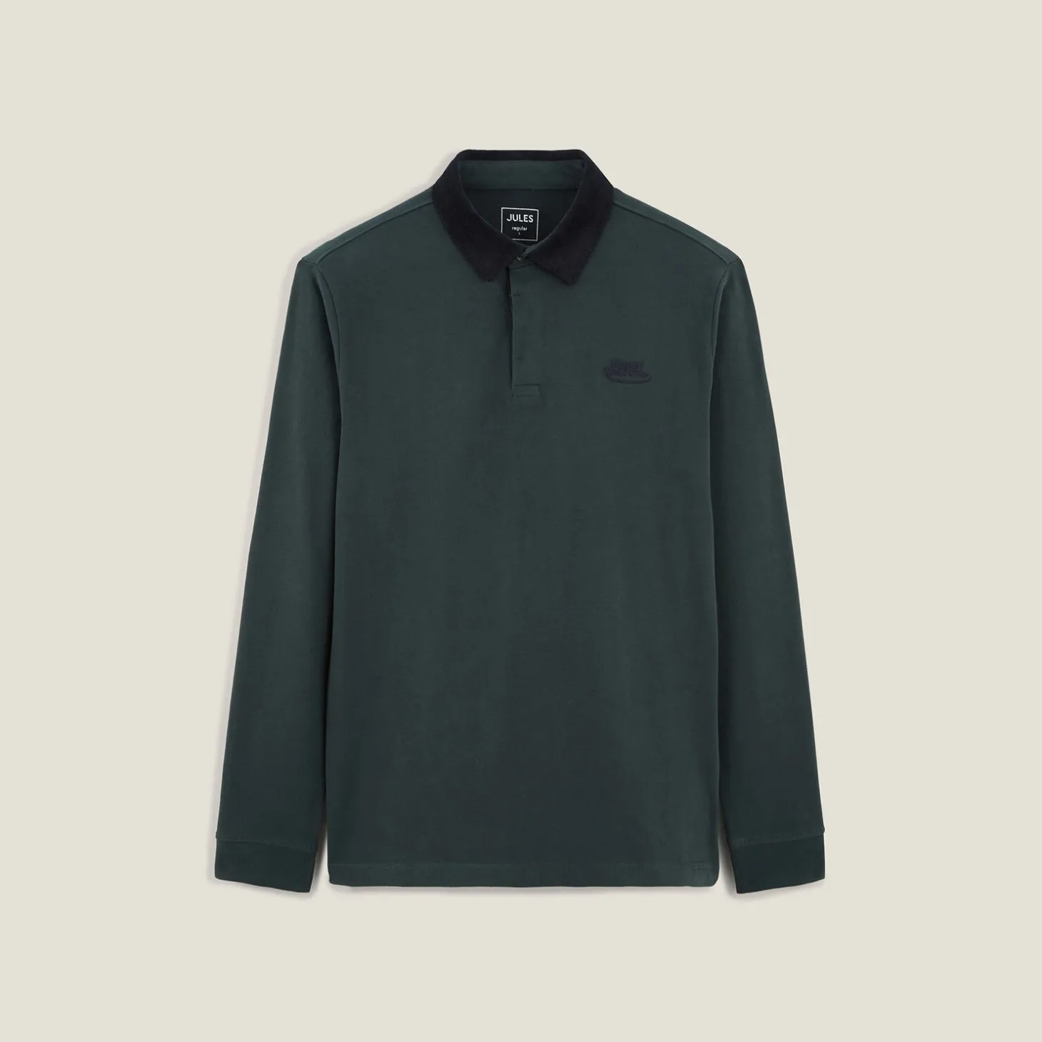 New Polo lange mouwen in piquékatoen, fluwelen kraag Polo