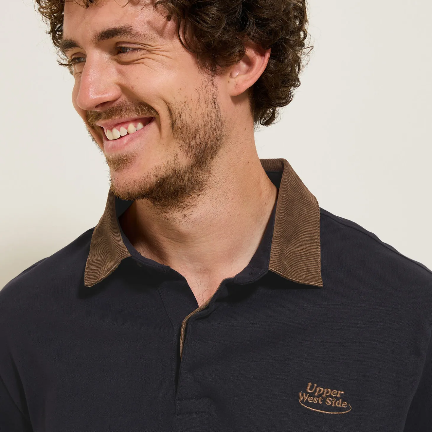 Outlet Polo lange mouwen in piquékatoen, fluwelen kraag Polo