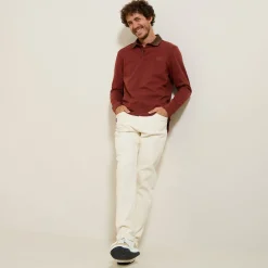 Hot Polo lange mouwen in piquékatoen, fluwelen kraag Polo