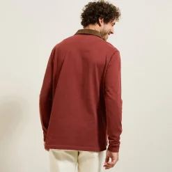 Hot Polo lange mouwen in piquékatoen, fluwelen kraag Polo