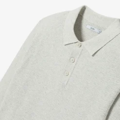 Best Sale Polo met knopen in textuurstof Trui