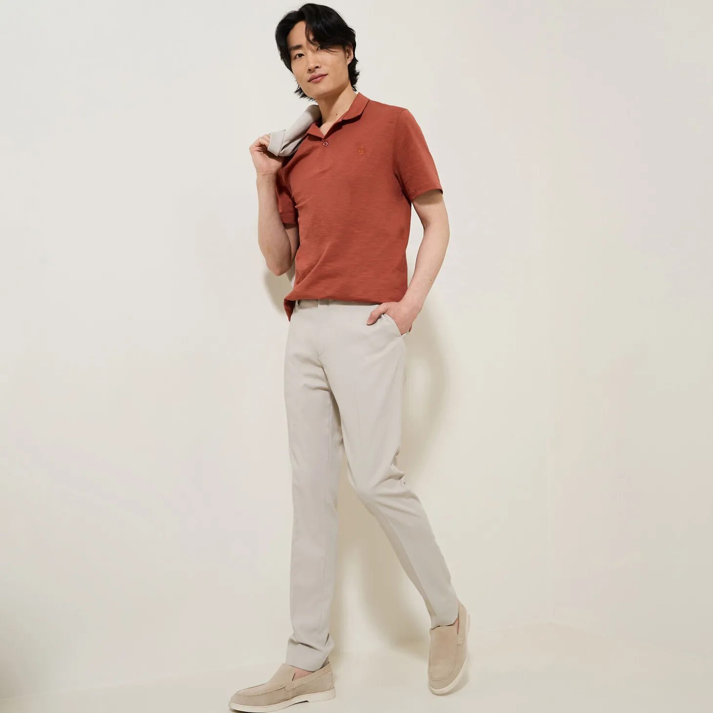 Cheap Polo met korte mouwen, borduursel op de borst en h Polo