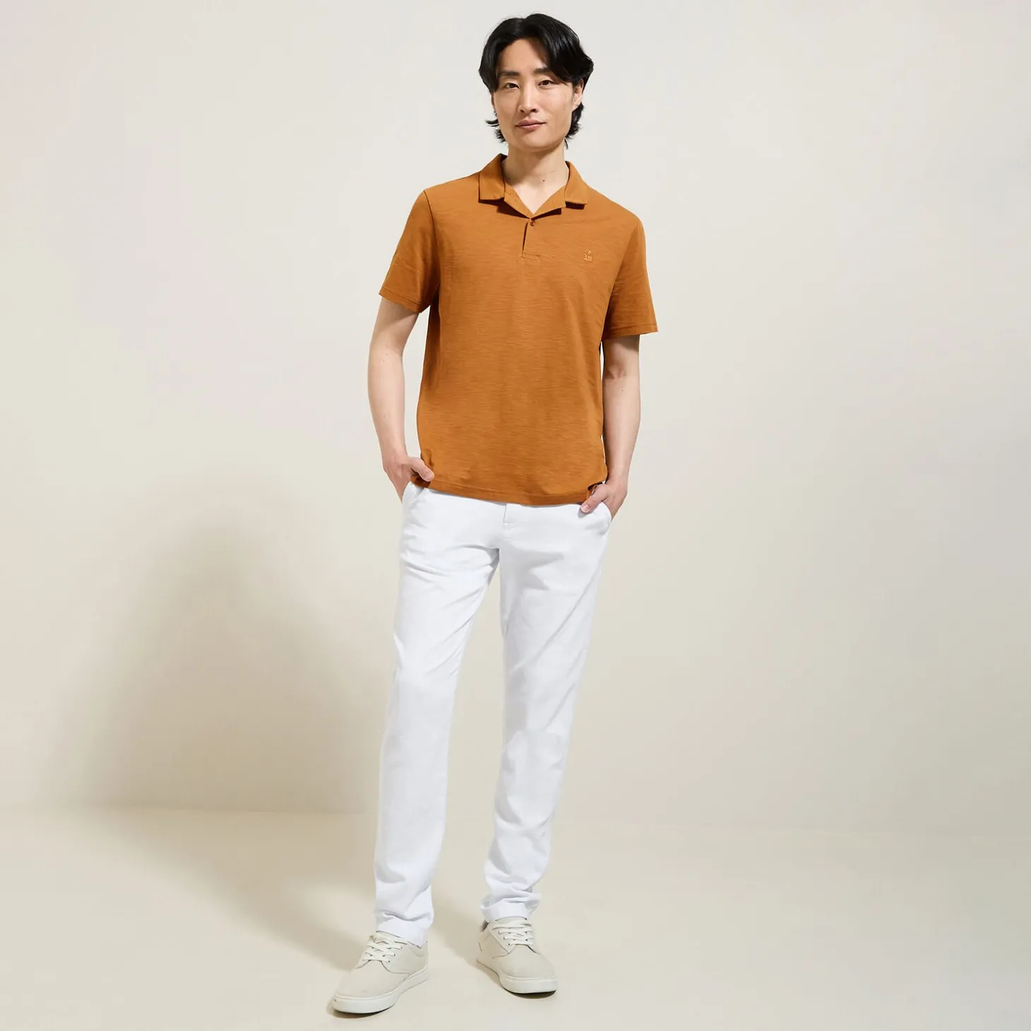 Online Polo met korte mouwen, borduursel op de borst en h Polo