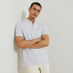 Best Sale Polo met korte mouwen en mao-kraag in piquékatoen Polo