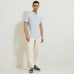 Best Sale Polo met korte mouwen en mao-kraag in piquékatoen Polo