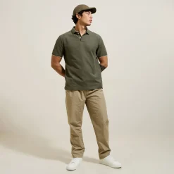 Online Polo met korte mouwen en borstprint Polo