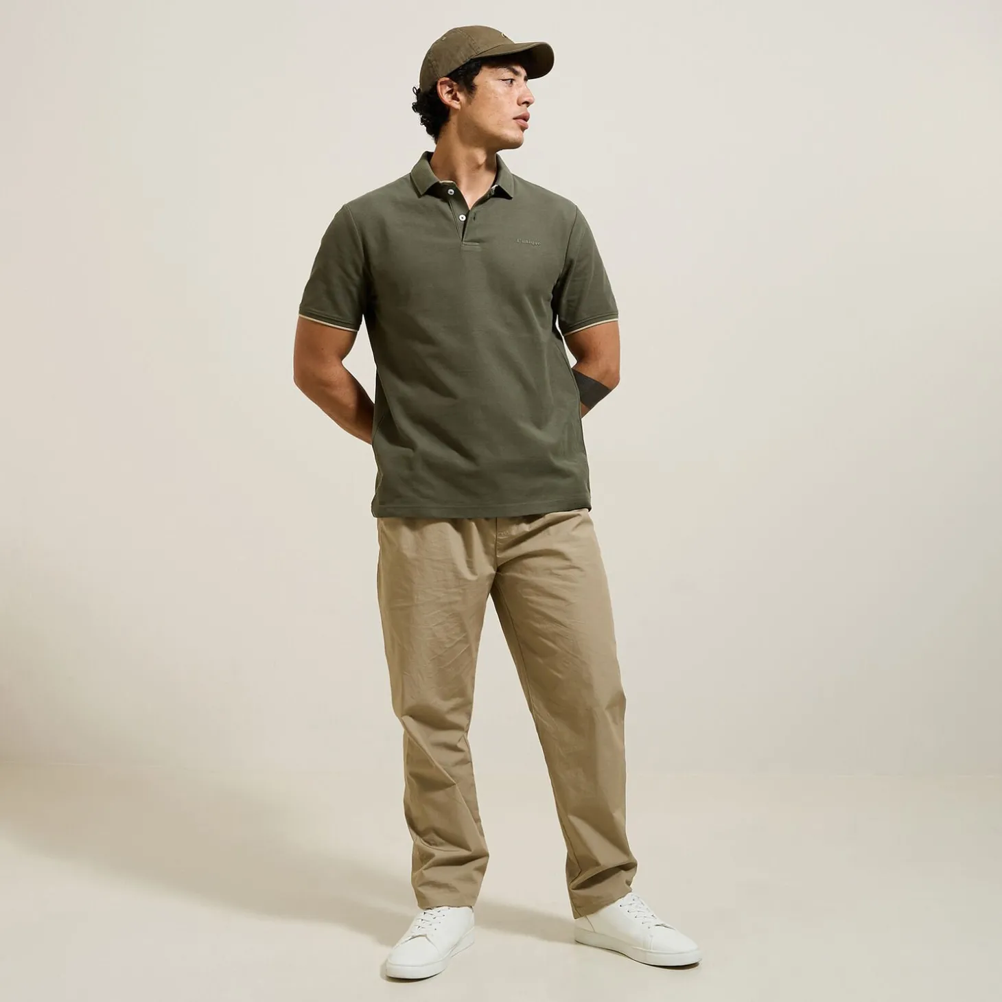 Online Polo met korte mouwen en borstprint Polo