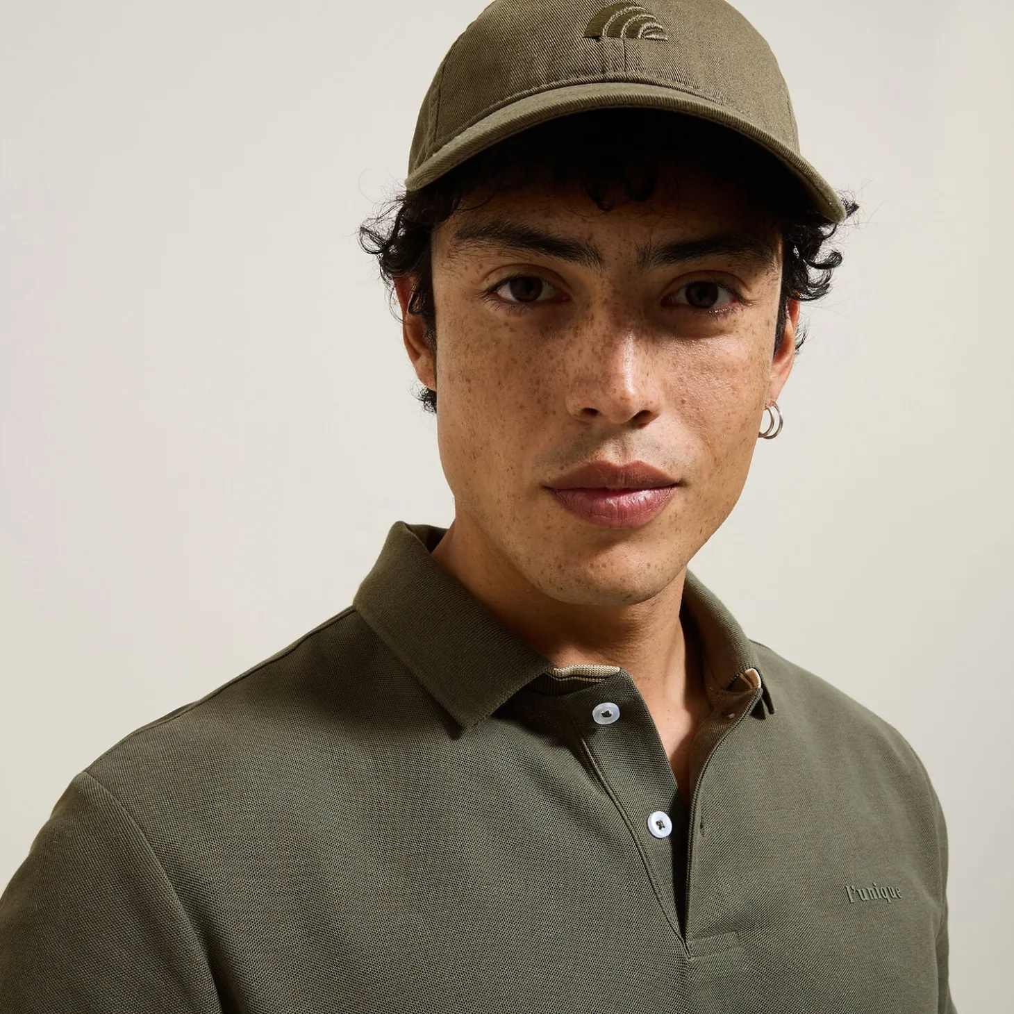 Online Polo met korte mouwen en borstprint Polo