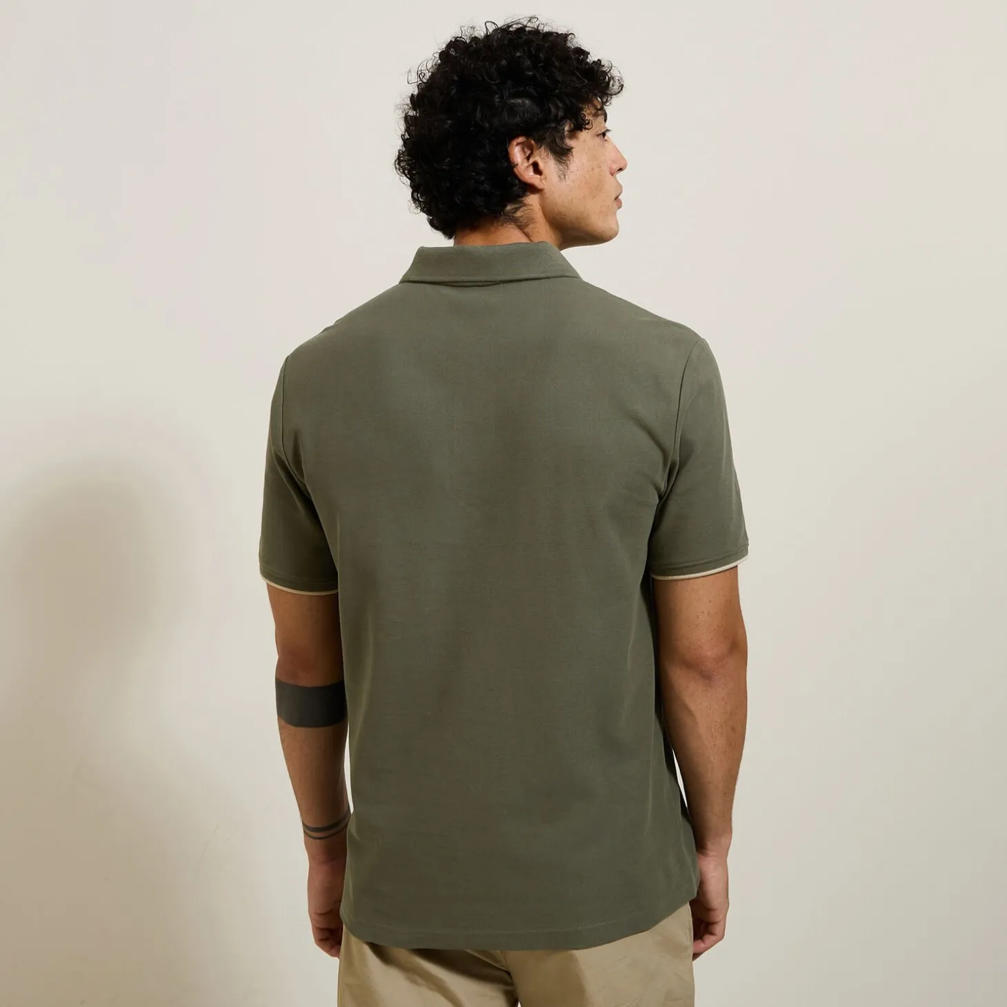 Online Polo met korte mouwen en borstprint Polo