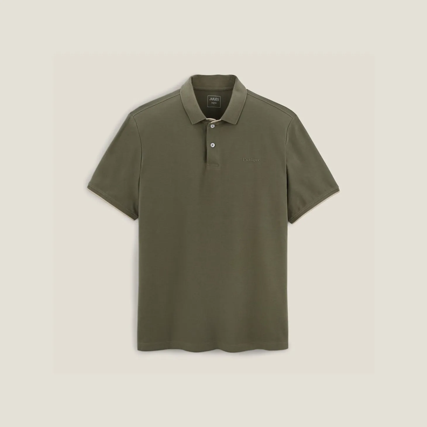 Online Polo met korte mouwen en borstprint Polo