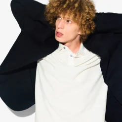 Fashion Polo met korte mouwen, visgraatmotief en Italiaans Polo