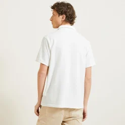 Fashion Polo met korte mouwen, visgraatmotief en Italiaans Polo