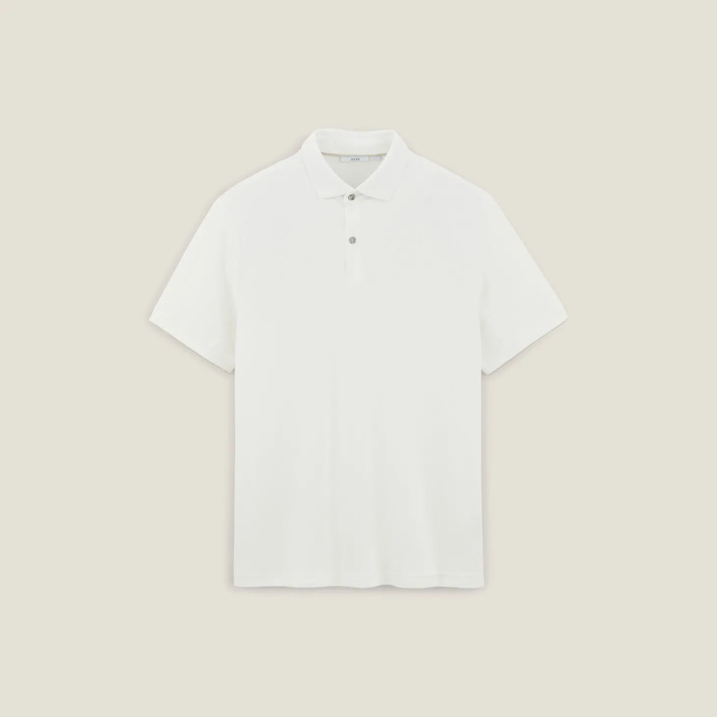 Fashion Polo met korte mouwen, visgraatmotief en Italiaans Polo