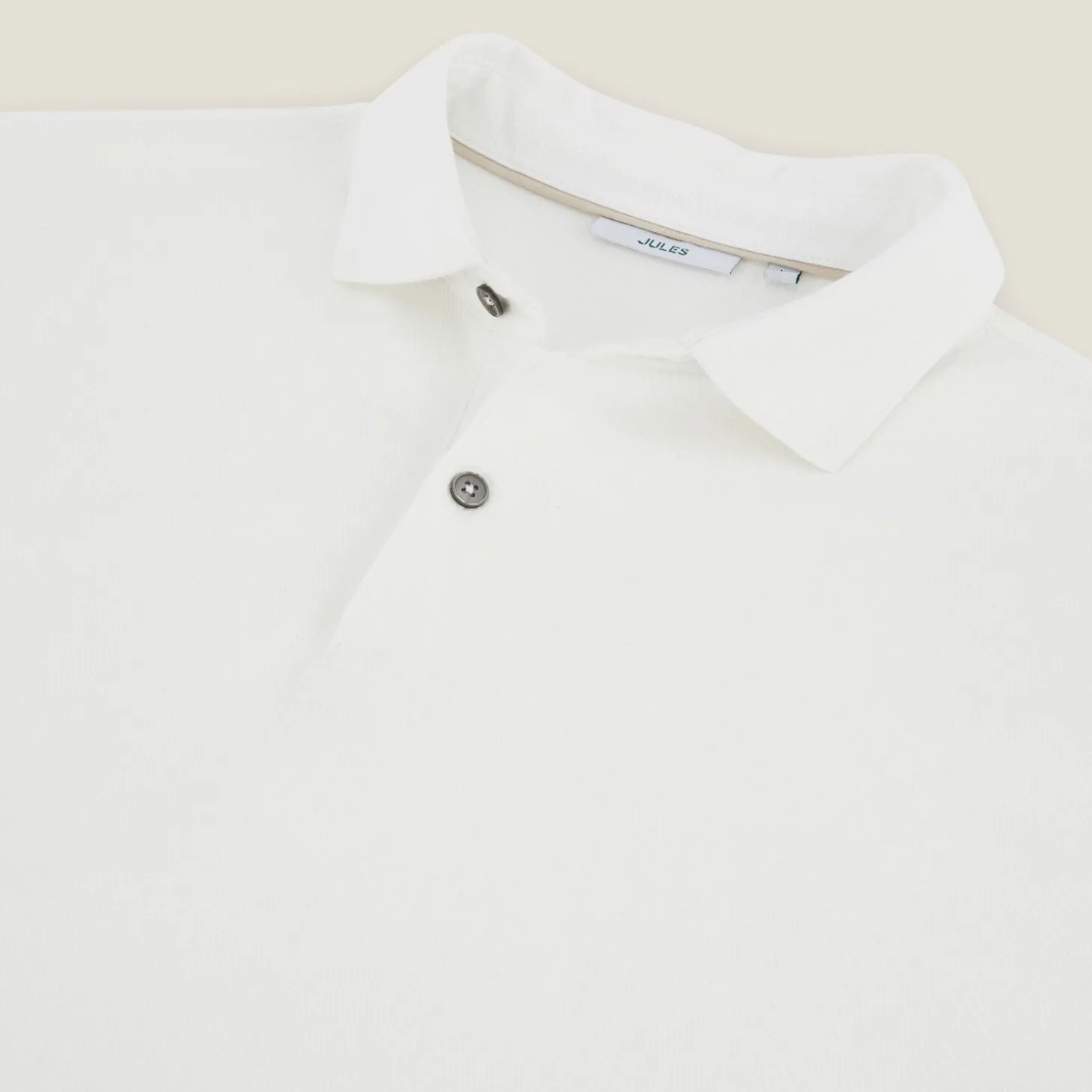 Fashion Polo met korte mouwen, visgraatmotief en Italiaans Polo