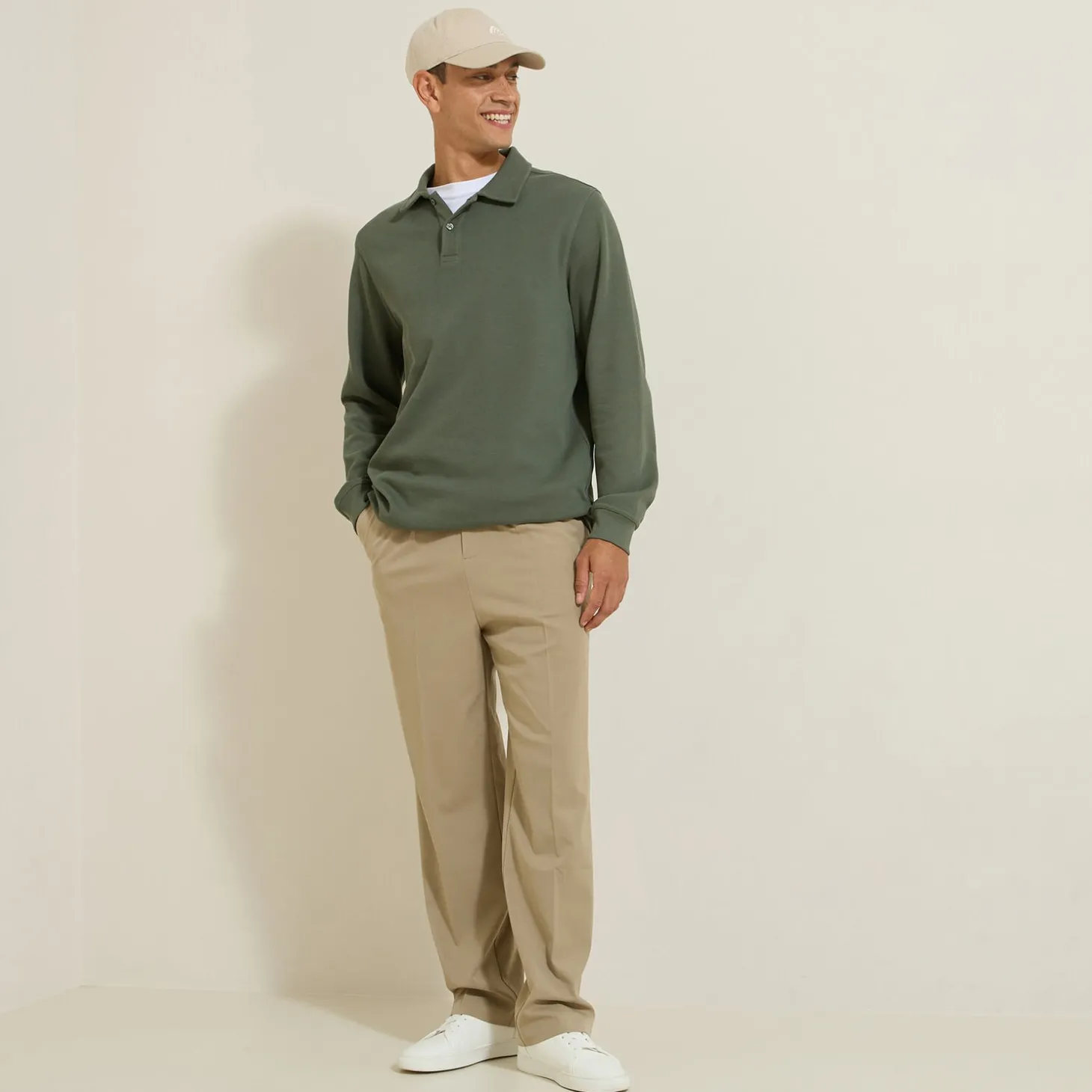 Sale Polo met lange mouwen en relax snit Polo