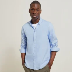 Shop Regular effen hemd in biokatoen Formele Overhemden|Overhemd