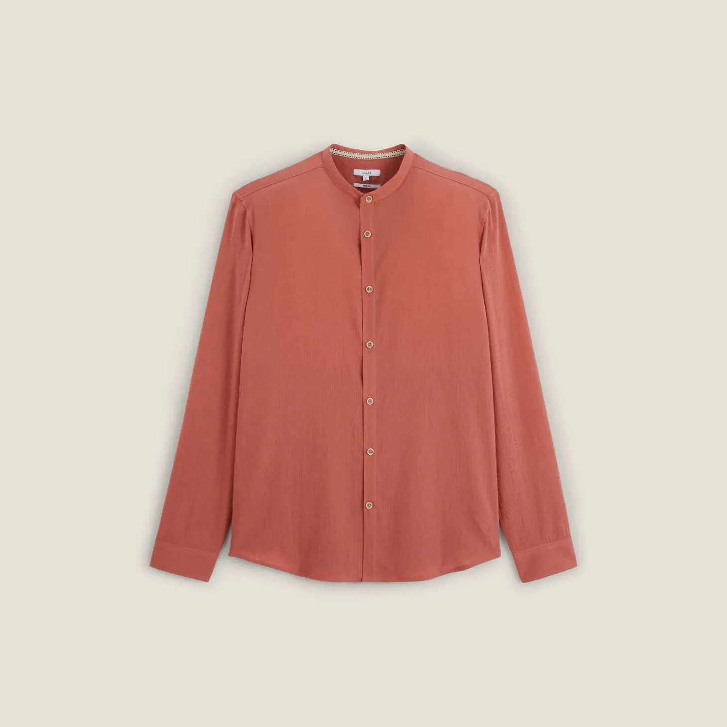 Cheap Regular effen hemd in gekreukte stof van katoen en Overhemd