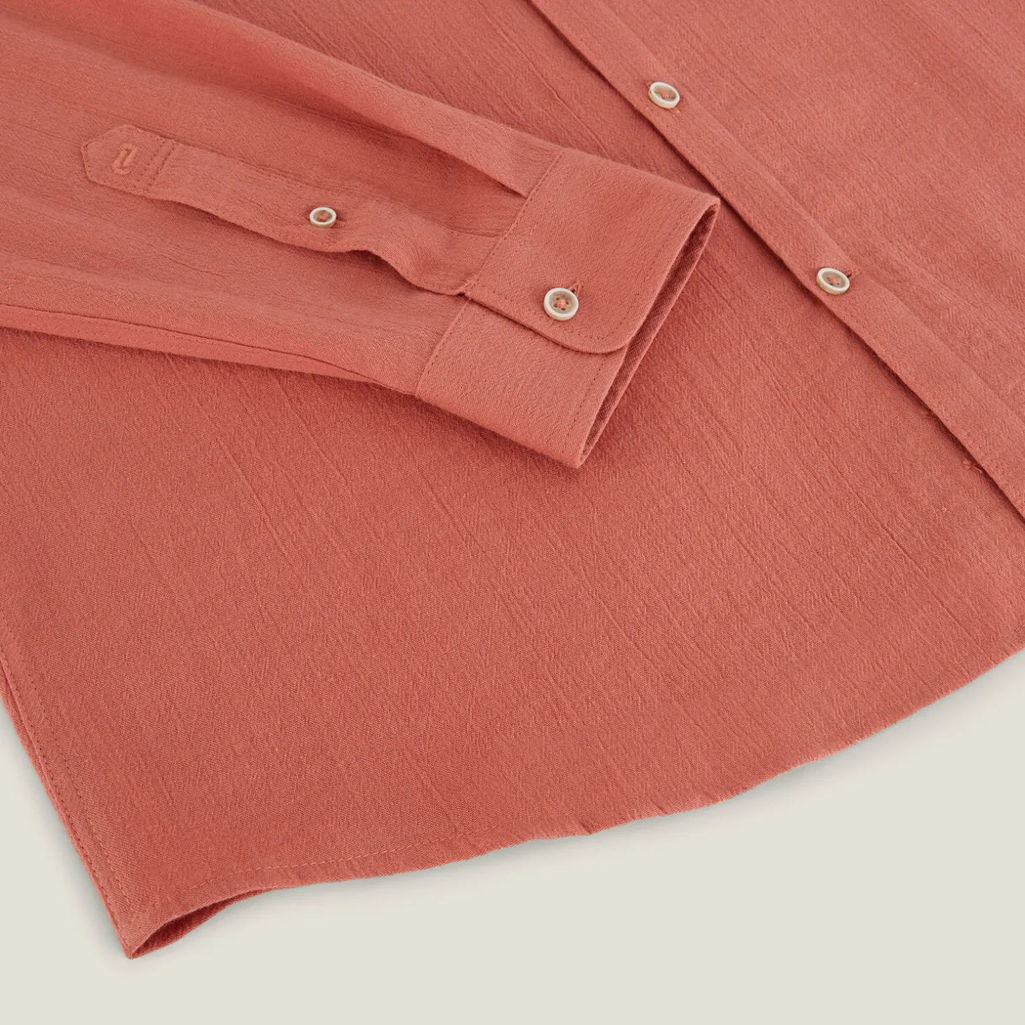 Cheap Regular effen hemd in gekreukte stof van katoen en Overhemd