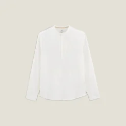 Outlet Regular effen hemd in gerecycled getextureerd kato Overhemd