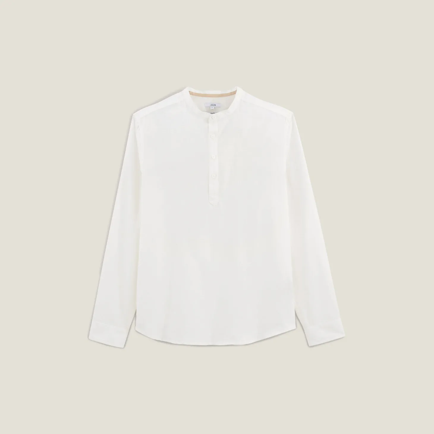 Outlet Regular effen hemd in gerecycled getextureerd kato Overhemd