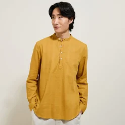 Best Sale Regular effen hemd in gerecycled getextureerd kato Overhemd