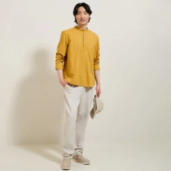 Best Sale Regular effen hemd in gerecycled getextureerd kato Overhemd