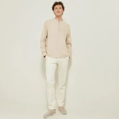 Best Regular effen hemd in gerecycled getextureerd kato Overhemd