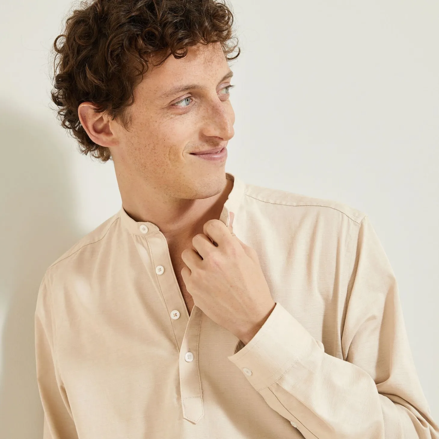 Best Regular effen hemd in gerecycled getextureerd kato Overhemd