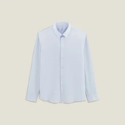 Flash Sale Regular effen hemd in katoen, nylon en elastaan Formele Overhemden|Overhemd