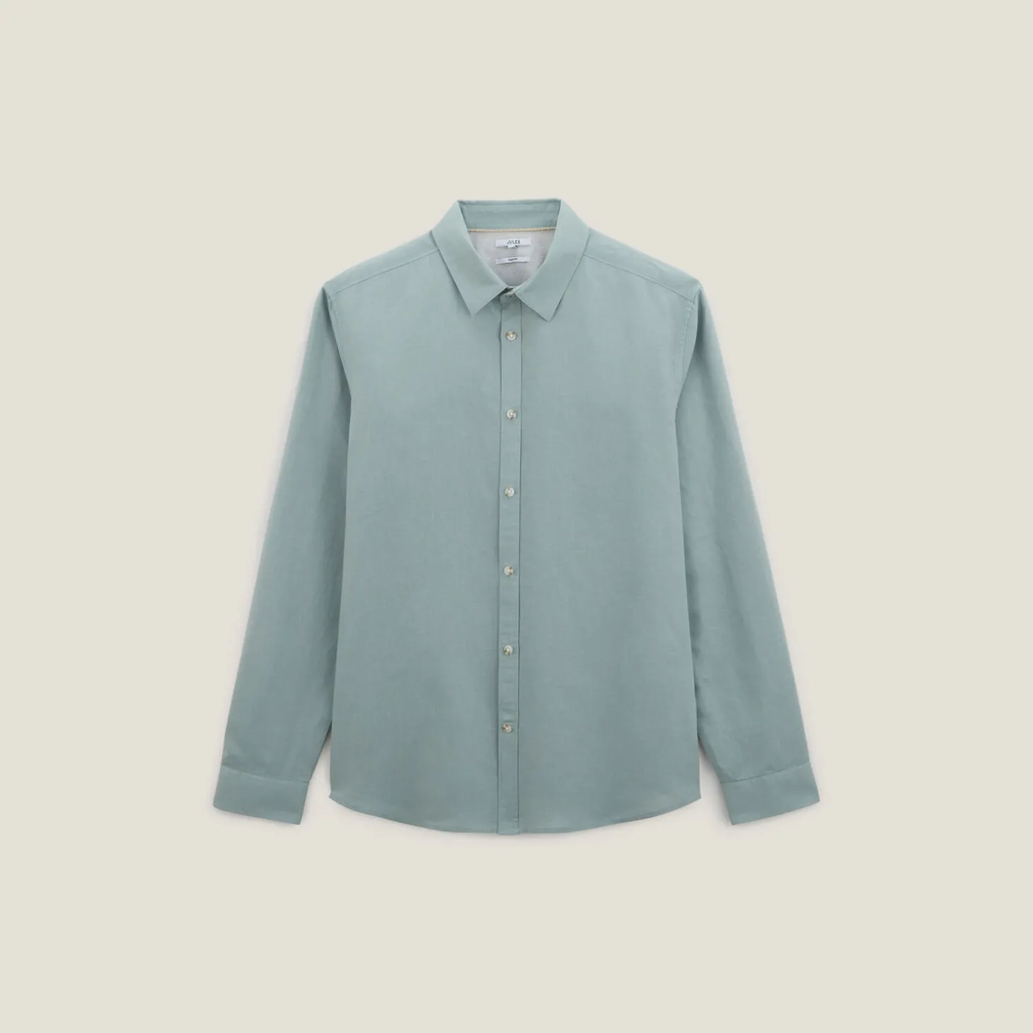 Store Regular effen hemd in katoen en linnen Overhemd