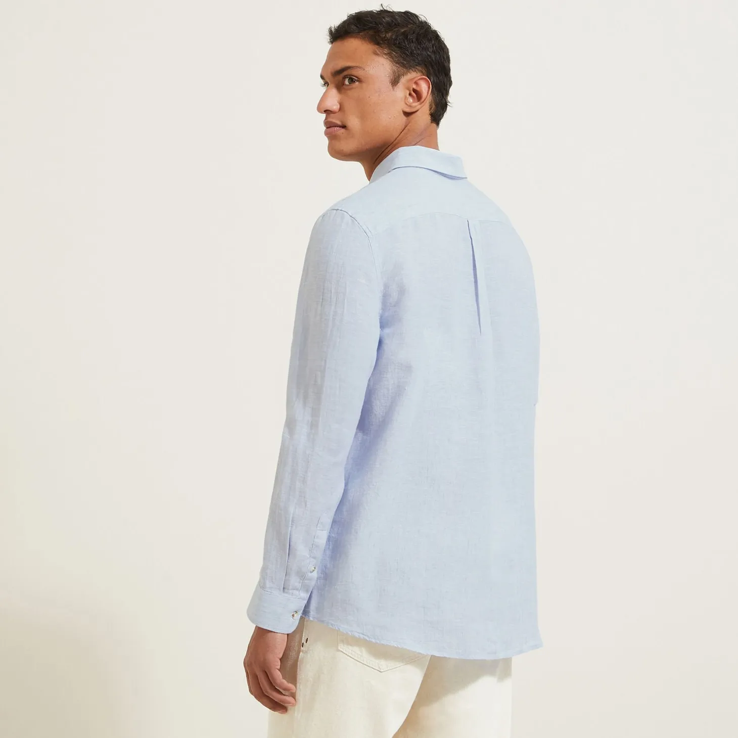 Cheap Regular effen hemd in linnen Overhemd