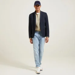 Cheap Regular effen hemd in linnen met mao-kraag Overhemd