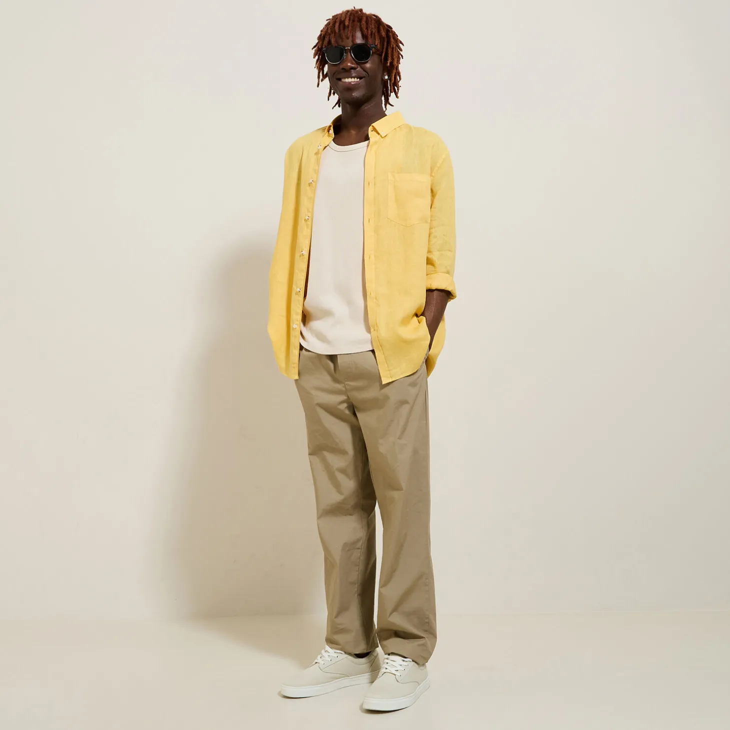 Store Regular effen hemd in linnen Overhemd