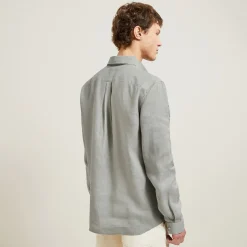 New Regular effen hemd in linnen Overhemd