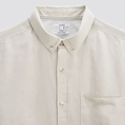 Cheap Regular effen hemd in linnen Overhemd