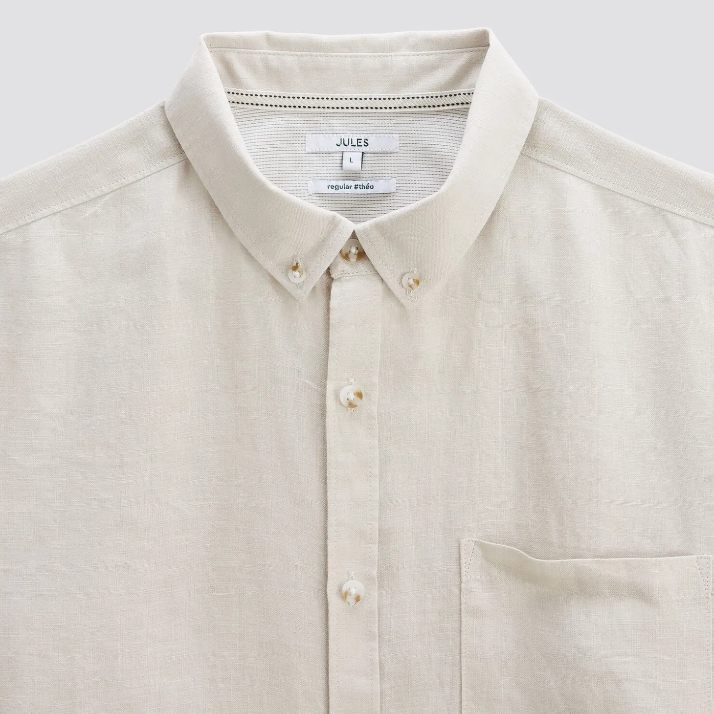 Cheap Regular effen hemd in linnen Overhemd